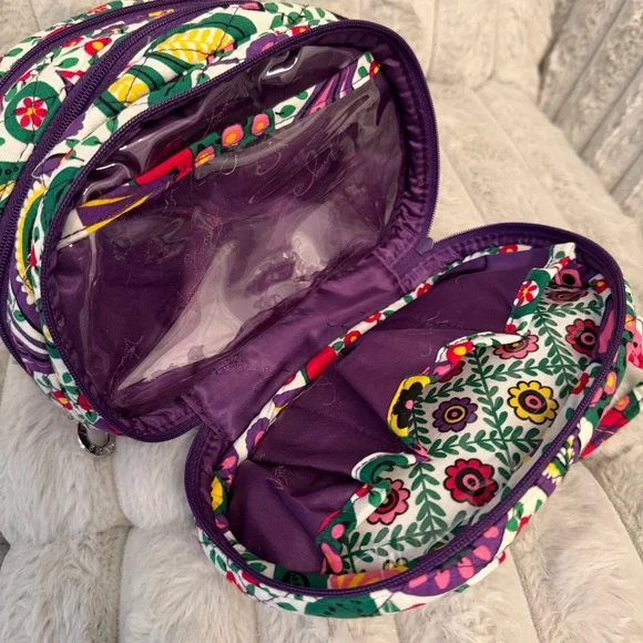 Vera Bradley "Three to Get Ready" triple compartment cosmetic bag - Picture 9 of 9